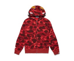 BAPE Color Camo Shark Full Zip Hoodie Red
